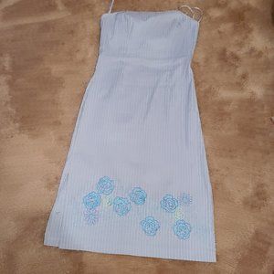 Express Stretch, Blue dress with pinstripes Size 6